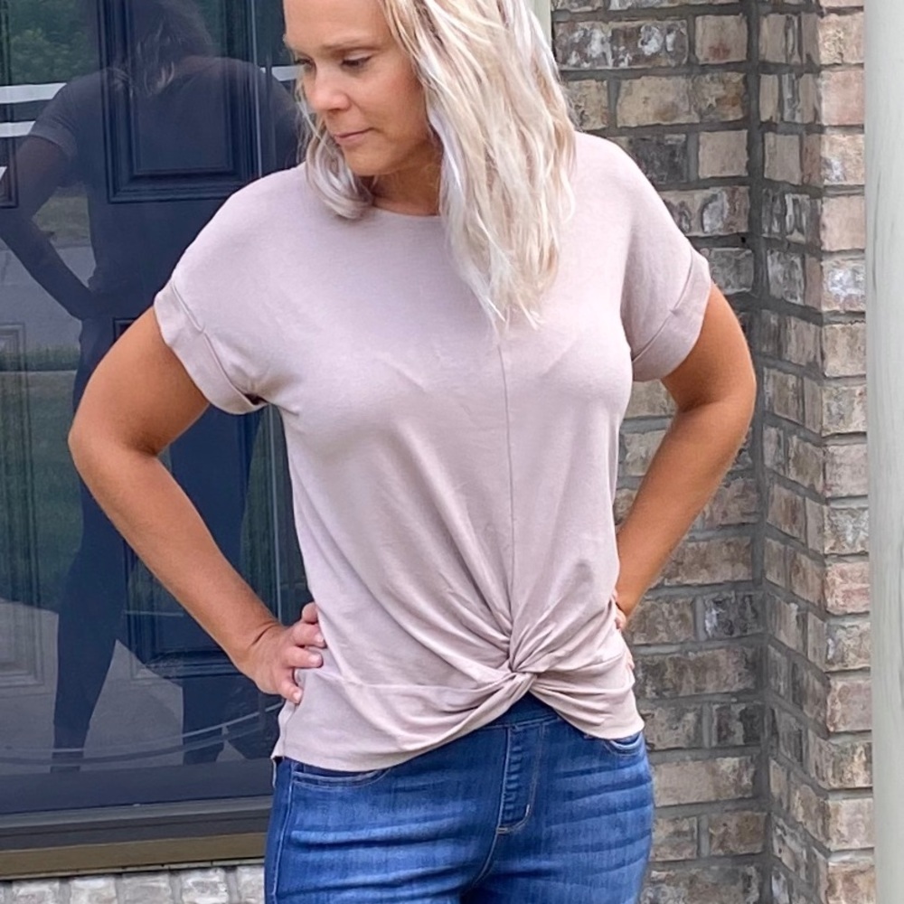 All Knotted Up Top-taupe